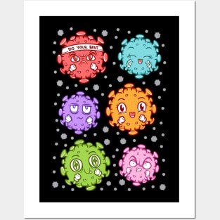 cute covid corona virus Posters and Art